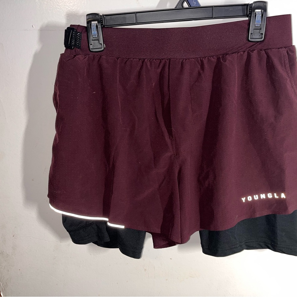 YoungLA Women's Dark Red Athletic Shorts
